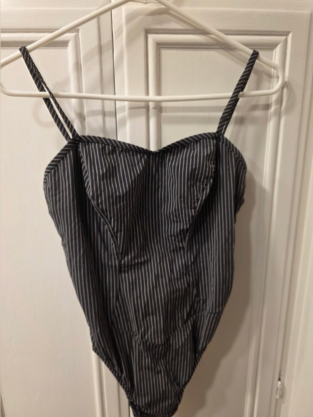 Women's Striped One-Piece Bodysuit in Black and White ~ Size Extra Small